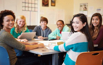 international students at school
