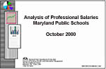 Analysis of Professional Salaries Maryland Public Schools October 2000