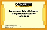 ​Professional Salary Schedules Maryland Public Schools 2002-2003