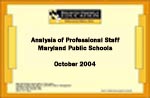 Analysis of Professional Salaries Maryland Public Schools October 2004