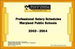Professional Salary Schedules Maryland Public Schools 2003-2004
