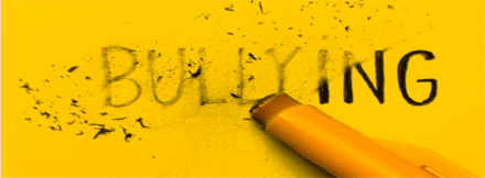 Bullying image on Yello background with pencil