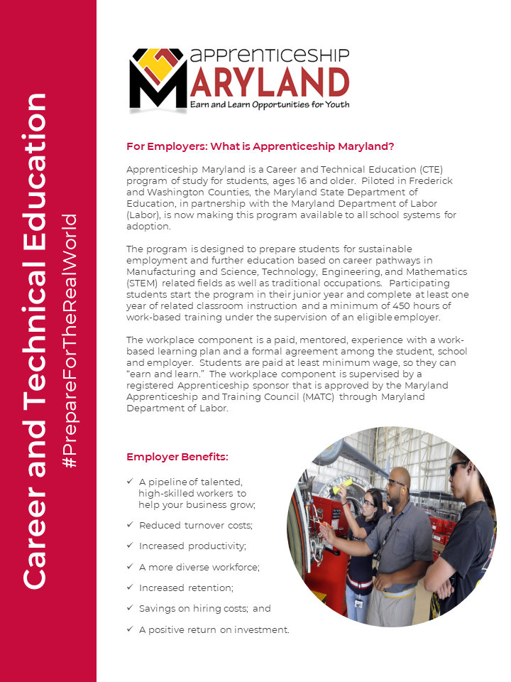 Apprenticeship Maryland Employers' Flier