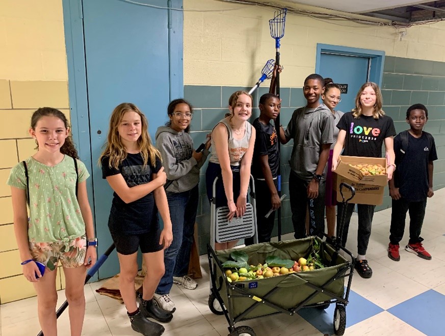 Children with donated produce