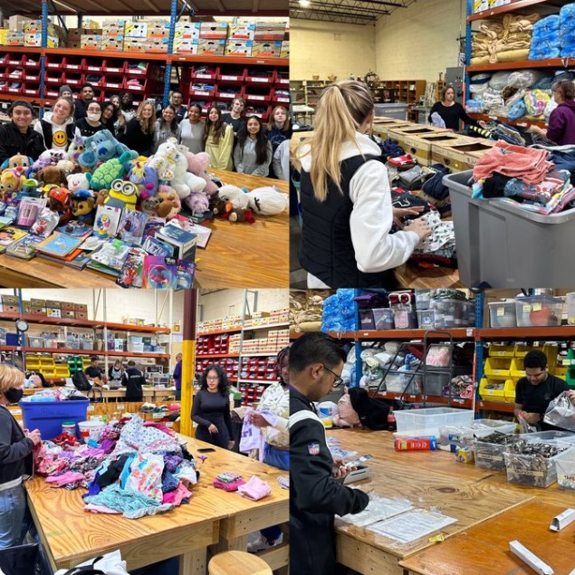 literacy donations at neighborhood warehouse with community necessities