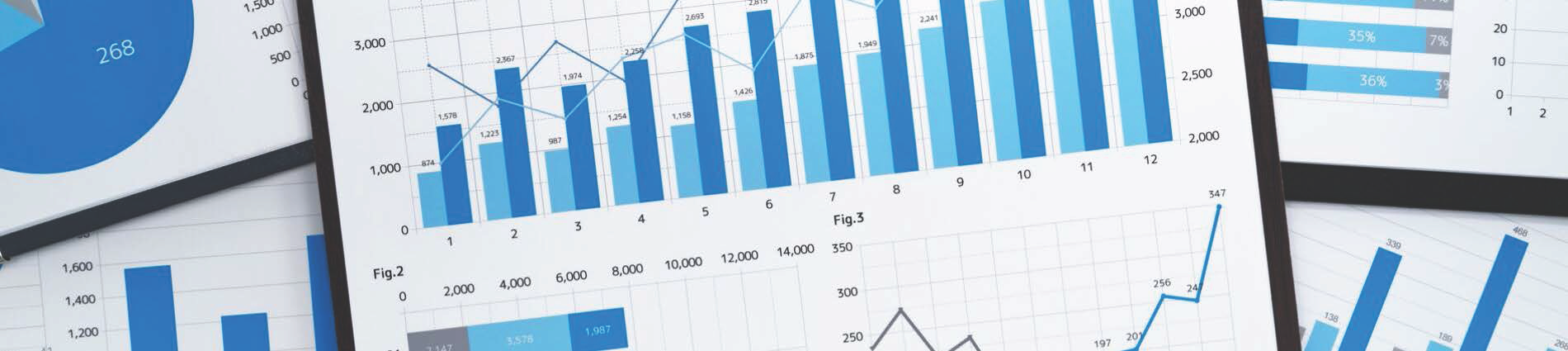 Data presented in charts and graphs 