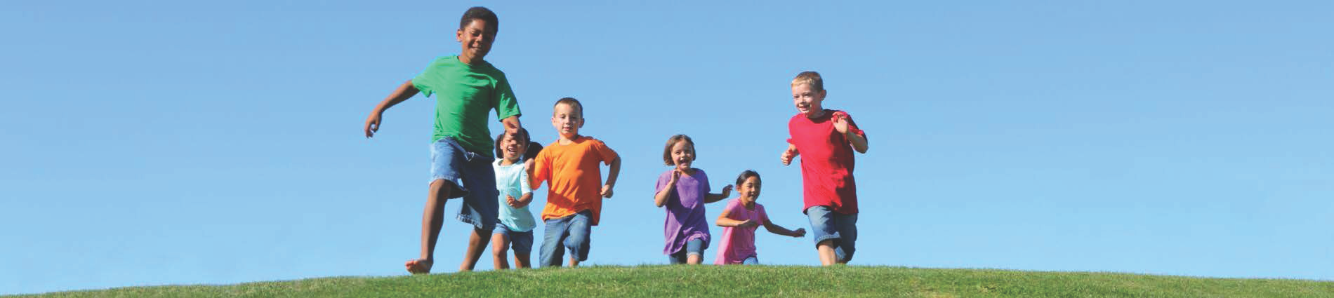 Kids running outside